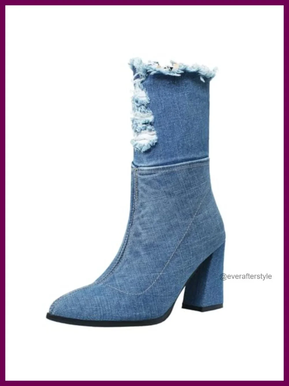 Women's Denim Thigh High Over the Knee Cutout Boots